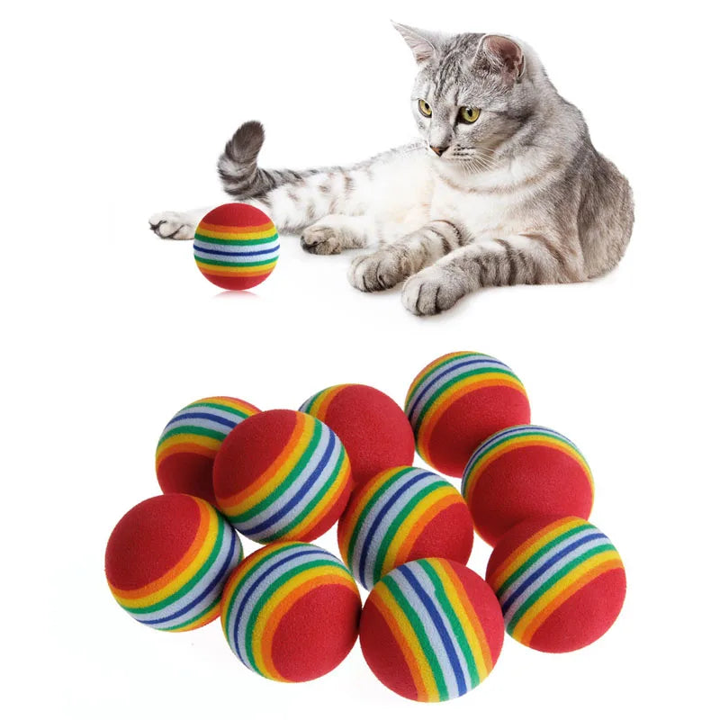 10Pcs Colorful Cat Toy Ball Interactive Cat