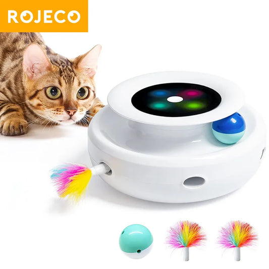 Smart Cat Toys Automatic Feather Fun Ball Toy Set For Cat Dog