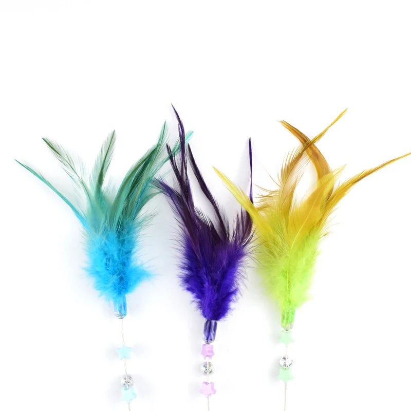 Toy Rod with Bell and Feather Toys for Cats